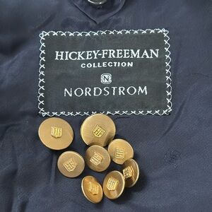 Hickey Freeman Lot of 8 Blazer replacement Gold Button Set HF Shield Logo